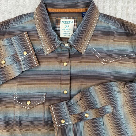 New Panhandle Rough Stock Button Snap Shirts Women's XL Western Pearl Snap Rodeo - Picture 1 of 6
